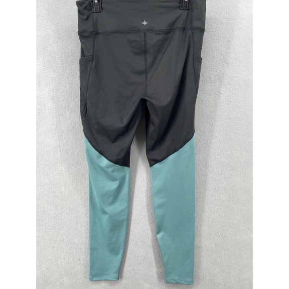 SOI Collection Leggings Womens Sz L Stretch Gym Yoga Pants Green Black - Picture 8 of 12